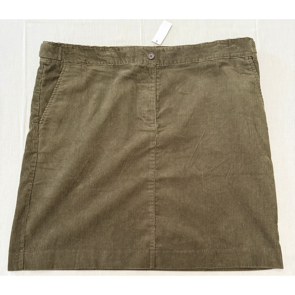 Talbotsβ Skirt Womens 18 NWT Brown Corduroy A-Line Pockets Casual Classic Office